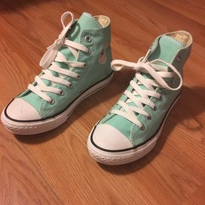 Teal high top converse